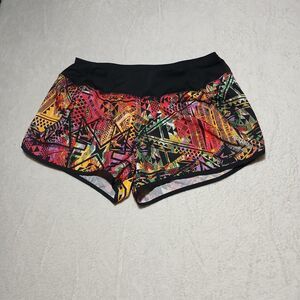 Reebok Speedwick Women's Athletic Shorts Multicolor Geometric Stretch - size S